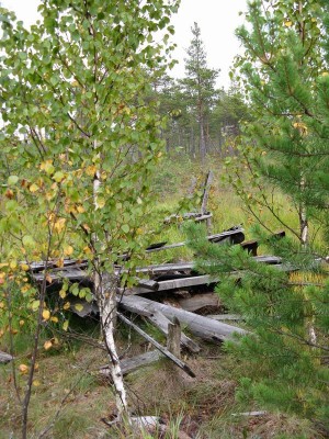 Бывший домик и скамейка